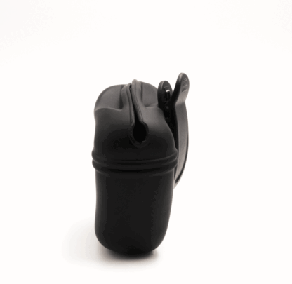 Belöningsväska i silikon, svart, bild från sidan